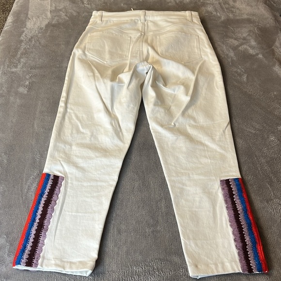 Cynthia Rowley Set (2) Embroider Poplin Twill Lace Up Pant Jeans‎ Bundle SZ 10 - Picture 5 of 16